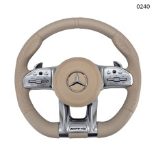 Volan sport din piele AMG pentru Mercedes C, CLA, CLS, E, G, GLC, GLS, GLE Old touch bej - 0240 - Sellzone.bg Volan sport din piele AMG pentru Mercedes C, CLA, CLS, E, G, GLC, GLS, GLE Old touch bej - 0240