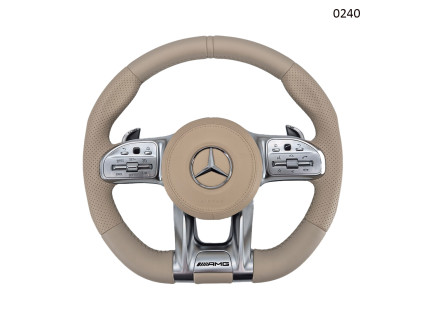 Volan sport din piele AMG pentru Mercedes C, CLA, CLS, E, G, GLC, GLS, GLE Old touch bej - 0240 - Sellzone.bg Volan sport din piele AMG pentru Mercedes C, CLA, CLS, E, G, GLC, GLS, GLE Old touch bej - 0240