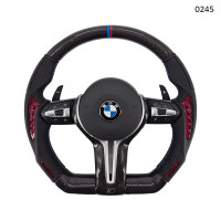 Volan sport tăiat cu carbon roșu și negru pentru BMW seria 5 6 7 F M Sport - 0245 - Sellzone.bg Volan sport tăiat cu carbon roșu și negru pentru BMW seria 5 6 7 F M Sport - 0245
