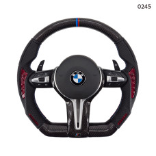 Volan sport tăiat cu carbon roșu și negru pentru BMW seria 5 6 7 F M Sport - 0245 - Sellzone.bg Volan sport tăiat cu carbon roșu și negru pentru BMW seria 5 6 7 F M Sport - 0245