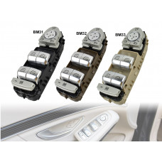 Consolă în trei culori cu butoane argintii pentru geamuri electrice Mercedes C W205 GLC X253 W253 - BM31-BM33 - Sellzone.bg Consolă în trei culori cu butoane argintii pentru geamuri electrice Mercedes C W205 GLC X253 W253 - BM31-BM33