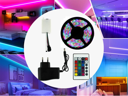 Bandă multicoloră LED cu o lungime de 5 metri - D54 - Sellzone.bg Bandă multicoloră LED cu o lungime de 5 metri - D54