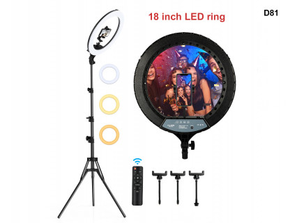 Ring light LED de 18 inchi cu trepied de 210 cm - D81 - Sellzone.bg Ring light LED de 18 inchi cu trepied de 210 cm - D81
