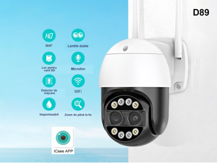 Cameră CCTV ICSEE WIFI cu două lentile - D89 - Sellzone.bg Cameră CCTV ICSEE WIFI cu două lentile - D89
