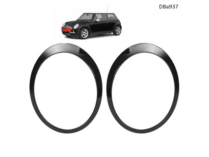 Ornamente faruri negre pentru MINI F55 F56 F57 (2007–2015) – Set inele stânga și dreapta - DBa937
