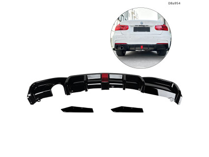 Difuzor bara spate tuning cu lumini LED și splittere pentru BMW 3 F30 M cu evacuare simplă – DBa954 - Sellzone.bg Difuzor bara spate tuning cu lumini LED și splittere pentru BMW 3 F30 M cu evacuare simplă – DBa954