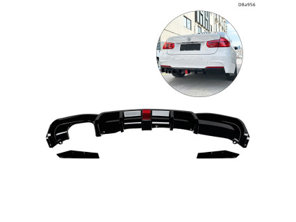 Difuzor bara spate tuning cu lumini LED și splittere pentru BMW 3 F30 M 2013–2019 cu evacuare dublă – DBa956 - Sellzone.bg Difuzor bara spate tuning cu lumini LED și splittere pentru BMW 3 F30 M 2013–2019 cu evacuare dublă – DBa956