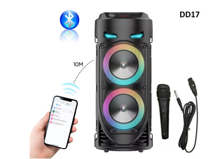 Boxa portatila Karaoke cu Bluetooth + microfon si telecomanda- DD17 - Sellzone.bg Boxa portatila Karaoke cu Bluetooth + microfon si telecomanda- DD17