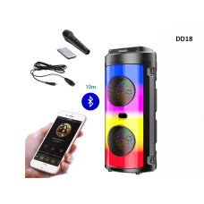 Difuzor puternic fara fir Bluetooth Karaoke + microfon si telecomanda Led lumini - DD18 - Sellzone.bg Difuzor puternic fara fir Bluetooth Karaoke + microfon si telecomanda Led lumini - DD18
