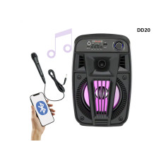 Boxa fara fir cu Bluetooth Karaoke microfon + LED lumini cu subwoofer - DD20 - Sellzone.bg Boxa fara fir cu Bluetooth Karaoke microfon + LED lumini cu subwoofer - DD20