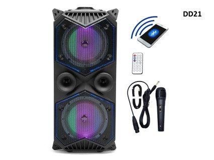 Difuzor cu sunet puternic Bluetooth si stereo subwoofer + microfon si telecomanda - DD21 - Sellzone.bg Difuzor cu sunet puternic Bluetooth si stereo subwoofer + microfon si telecomanda - DD21