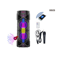 Difuzor Karaoke Bluetooth cu bass puternic si LED lumini+microfon si telecomanda - DD23 - Sellzone.bg Difuzor Karaoke Bluetooth cu bass puternic si LED lumini+microfon si telecomanda - DD23