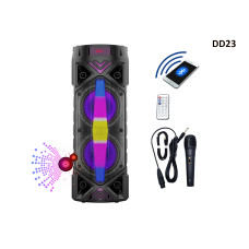 Difuzor Karaoke Bluetooth cu bass puternic si LED lumini+microfon si telecomanda - DD23 - Sellzone.bg Difuzor Karaoke Bluetooth cu bass puternic si LED lumini+microfon si telecomanda - DD23