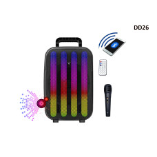 Karaoke difuzor cu conexiune Bluetooth si RGB lumini + microfon si telecomanda - DD26 - Sellzone.bg Karaoke difuzor cu conexiune Bluetooth si RGB lumini + microfon si telecomanda - DD26