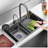Chiuveta de bucatarie multifunctionala cu cascada in negru - DD483 - Изображение 2 - Sellzone.bg Chiuveta de bucatarie multifunctionala cu cascada in negru - DD483 - Изображение 2