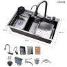 Chiuveta de bucatarie multifunctionala cu cascada din otel inoxidabil - DD484 - Изображение 1 - Sellzone.bg Chiuveta de bucatarie multifunctionala cu cascada din otel inoxidabil - DD484 - Изображение 1