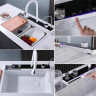 Chiuvetă de bucătărie multifuncțională de lux cu cascadă și afișaj alb - DD486 - Изображение 4 - Sellzone.bg Chiuvetă de bucătărie multifuncțională de lux cu cascadă și afișaj alb - DD486 - Изображение 4
