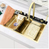 Chiuvetă de bucătărie aurie de lux cu multifuncții și afișaj - DD487 - Изображение 3 - Sellzone.bg Chiuvetă de bucătărie aurie de lux cu multifuncții și afișaj - DD487 - Изображение 3