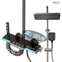 Duș tip Piano modern cu display și lumini, finisaj inox – DD513 - Sellzone.bg Duș tip Piano modern cu display și lumini, finisaj inox – DD513
