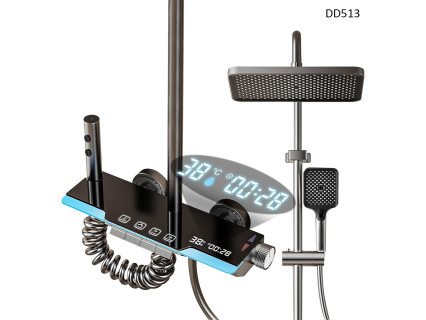 Duș tip Piano modern cu display și lumini, finisaj inox – DD513 - Sellzone.bg Duș tip Piano modern cu display și lumini, finisaj inox – DD513