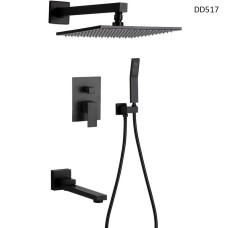 Dus incorporabil de lux cu baterie de perete, culoare neagra – DD517 - Sellzone.bg Dus incorporabil de lux cu baterie de perete, culoare neagra – DD517