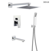 Duș de lux pentru montaj în perete cu baterie de perete, culoare crom – DD518 - Sellzone.bg Duș de lux pentru montaj în perete cu baterie de perete, culoare crom – DD518