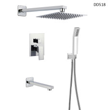 Duș de lux pentru montaj în perete cu baterie de perete, culoare crom – DD518 - Sellzone.bg Duș de lux pentru montaj în perete cu baterie de perete, culoare crom – DD518