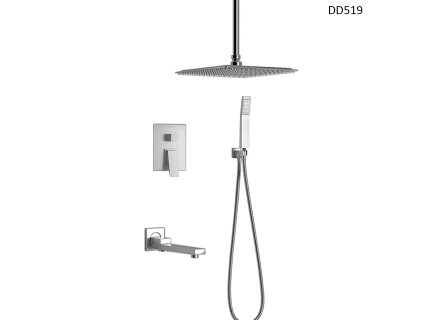 Duș suspendat de lux pentru montaj în perete cu baterie de perete cromată – DD519 - Sellzone.bg Duș suspendat de lux pentru montaj în perete cu baterie de perete cromată – DD519