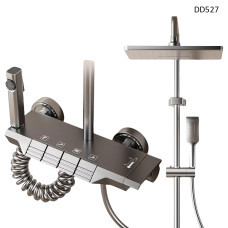 Sistem de duș de lux cu butoane tip pian și 4 funcții – culoare nichel - DD527 - Sellzone.bg Sistem de duș de lux cu butoane tip pian și 4 funcții – culoare nichel - DD527