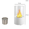 Șemineu decorativ rotund cu bioetanol, alb, cu pietre negre - DD532/DD536 - Изображение 1 - Sellzone.bg Șemineu decorativ rotund cu bioetanol, alb, cu pietre negre - DD532/DD536 - Изображение 1