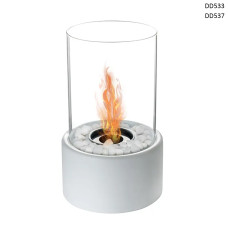 Șemineu rotund decorativ alb cu bioetanol și pietre albe - DD533/DD537 - Sellzone.bg Șemineu rotund decorativ alb cu bioetanol și pietre albe - DD533/DD537