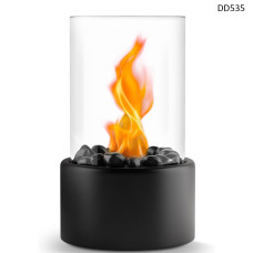 Șemineu decorativ rotund cu bioetanol – Negru cu pietre negre - DD535 - Sellzone.bg Șemineu decorativ rotund cu bioetanol – Negru cu pietre negre - DD535