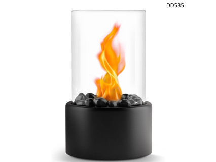 Șemineu decorativ rotund cu bioetanol – Negru cu pietre negre - DD535 - Sellzone.bg Șemineu decorativ rotund cu bioetanol – Negru cu pietre negre - DD535