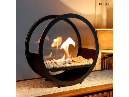 Semineu bioetanol design rotund, compact și elegant cu pietre decorative albe - DD547 - Sellzone.bg Semineu bioetanol design rotund, compact și elegant cu pietre decorative albe - DD547