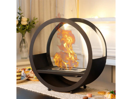 Șemineu de masă rotund pe bioetanol cu pietre decorative - DD548 - Sellzone.bg Șemineu de masă rotund pe bioetanol cu pietre decorative - DD548
