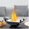 Șemineu de design cu bioetanol, sticlă rotundă și pietre decorative albe - DD551 - Изображение 1 - Sellzone.bg Șemineu de design cu bioetanol, sticlă rotundă și pietre decorative albe - DD551 - Изображение 1