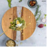 Tocator rotund din lemn de salcâm cu rășină epoxidică „Marmură” - DD558 - Изображение 2 - Sellzone.bg Tocator rotund din lemn de salcâm cu rășină epoxidică „Marmură” - DD558 - Изображение 2