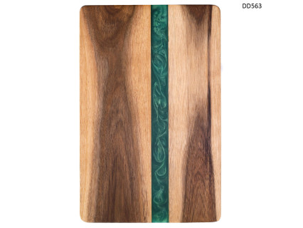 Tocător cu rășină epoxidică verde din lemn de acacia - DD563 - Sellzone.bg Tocător cu rășină epoxidică verde din lemn de acacia - DD563