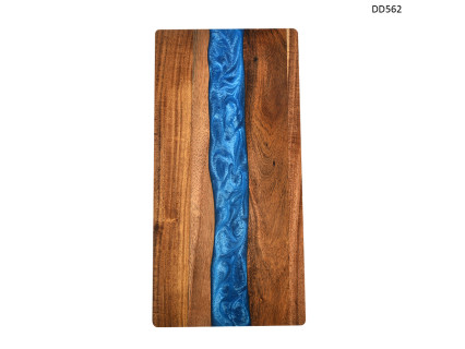 Placă din lemn de salcâm cu rășină epoxidică albastră - DD562 - Sellzone.bg Placă din lemn de salcâm cu rășină epoxidică albastră - DD562
