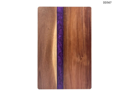 Tocator din lemn de acacia cu rășină epoxidică violetă - DD567 - Sellzone.bg Tocator din lemn de acacia cu rășină epoxidică violetă - DD567