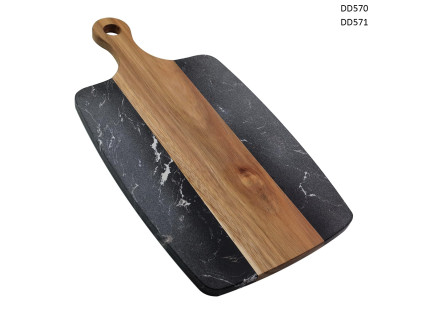 Tocător din lemn natural de acacia cu design marmorat - DD570 / DD571 - Sellzone.bg Tocător din lemn natural de acacia cu design marmorat - DD570 / DD571