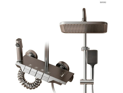 Baterie de duș de lux cu butoane tip pian, culoare titan – DD592 - Sellzone.bg Baterie de duș de lux cu butoane tip pian, culoare titan – DD592