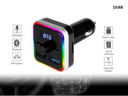 Transmițător FM Bluetooth de ultimă generație cu două porturi USB - DU68 - Sellzone.bg Transmițător FM Bluetooth de ultimă generație cu două porturi USB - DU68