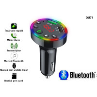 Transmițător radio Bluetooth LED cu slot pentru card și 2 porturi USB - DU71 - Sellzone.bg Transmițător radio Bluetooth LED cu slot pentru card și 2 porturi USB - DU71
