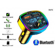 Transmițător FM Bluetooth cu un design unic și iluminare din spate cu LED - DU72 - Sellzone.bg Transmițător FM Bluetooth cu un design unic și iluminare din spate cu LED - DU72