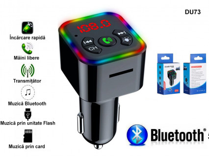 Transmițător FM Bluetooth pentru ascultarea muzicii și a apelurilor - DU73 - Sellzone.bg Transmițător FM Bluetooth pentru ascultarea muzicii și a apelurilor - DU73