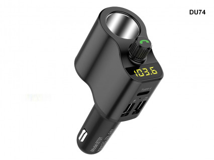 Transmițător radio FM Bluetooth pentru brichetă auto, type C - DU74 - Sellzone.bg Transmițător radio FM Bluetooth pentru brichetă auto, type C - DU74