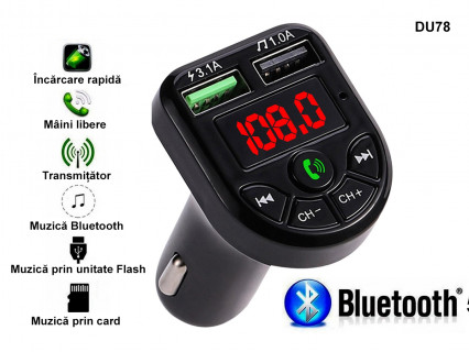 Transmițător pentru muzică prin unitate flash sau bluetooth - DU78 - Sellzone.bg Transmițător pentru muzică prin unitate flash sau bluetooth - DU78