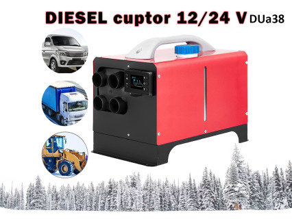 Soba orizonatala uscata diesel pentru vehicule cu LCD ecran si telecomanda 12/24 V – DUa38