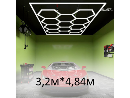 Iluminare LED pentru tavan si garaj Honeycomb 3,2m x 4,84m - DUa571 - Sellzone.bg Iluminare LED pentru tavan si garaj Honeycomb 3,2m x 4,84m - DUa571